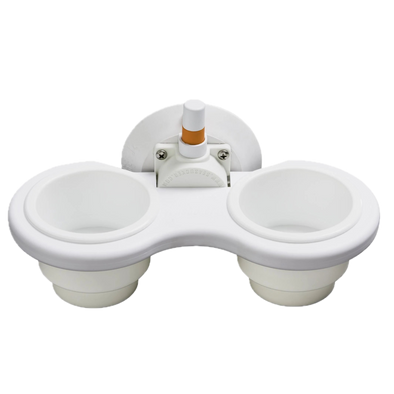 A white 2-cup Vertical Mount from SeaSucker