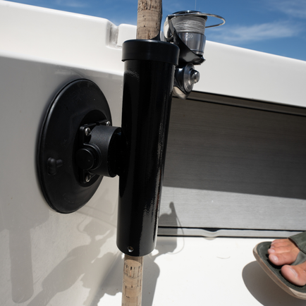 image--black | Aluminum Rod Holder black variant lifestyle photo on boat